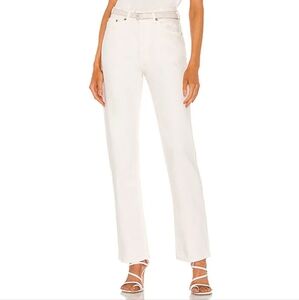 Agolde Lana White Crop Fray Jeans Straight 26